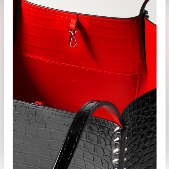 Christian Louboutin Cabarock Croc-effect glossed leather Tote handbag - Picture 14 of 14